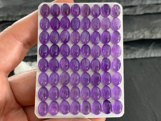 Amethyst oval 6x8mm cabochon- Calibrated cabochons