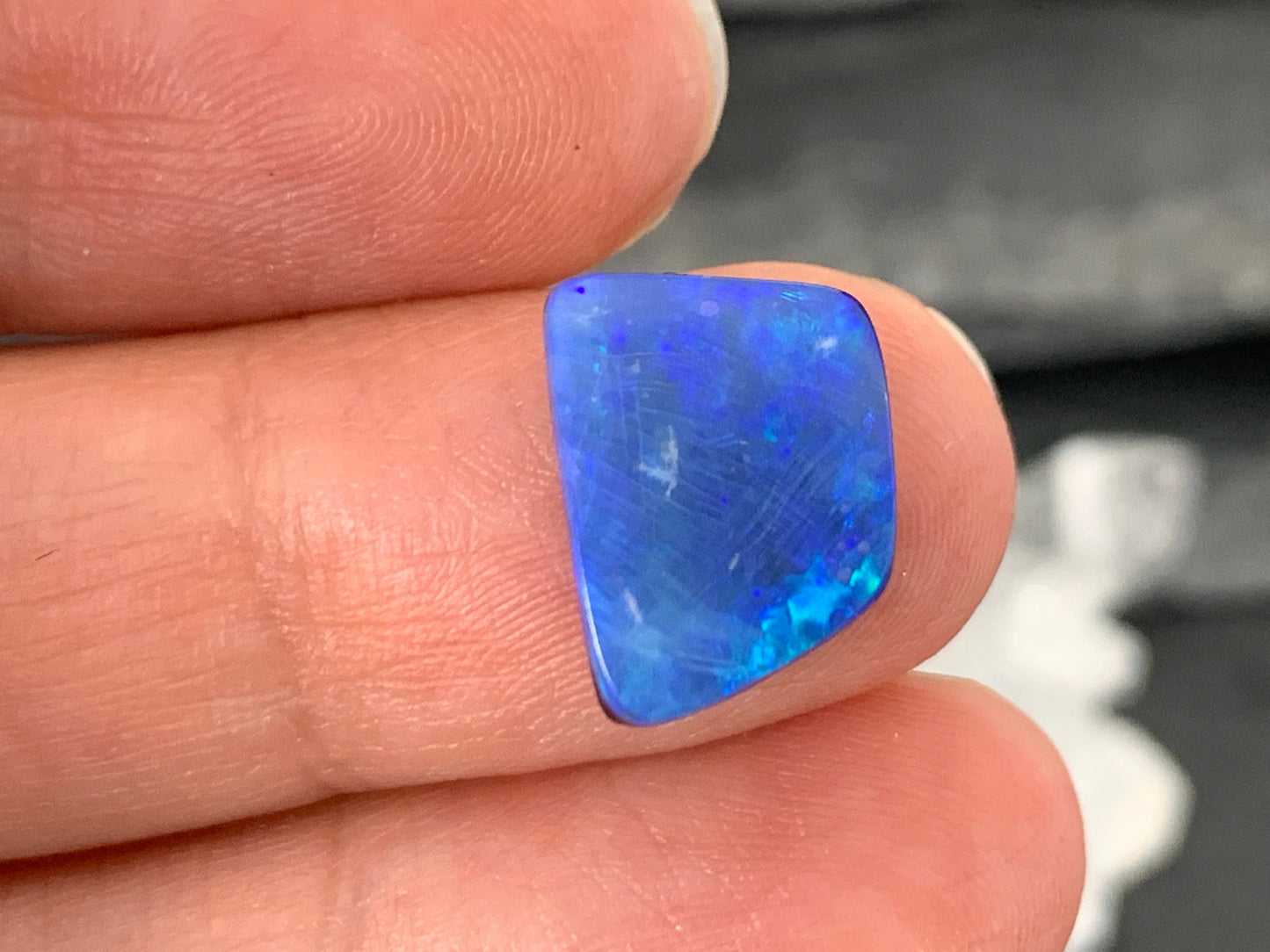 Australian Opal doublet 9x13x3mm cabochon