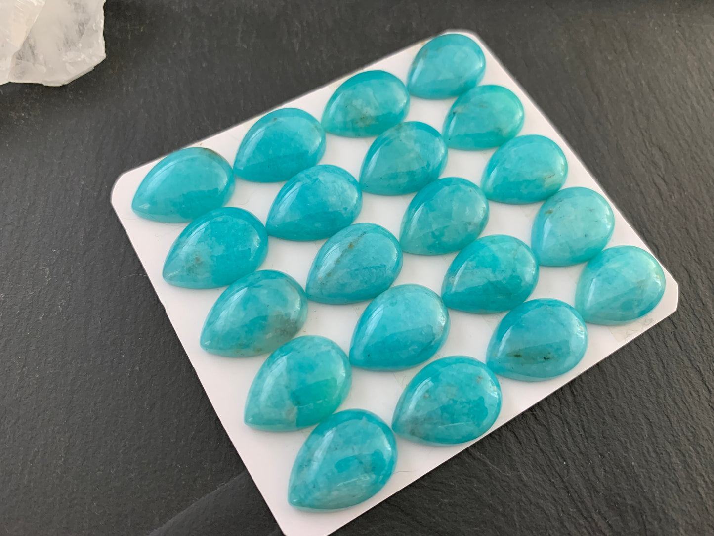 Amazonite Pear 13x18mm Cabochon - Calibrated cabochons