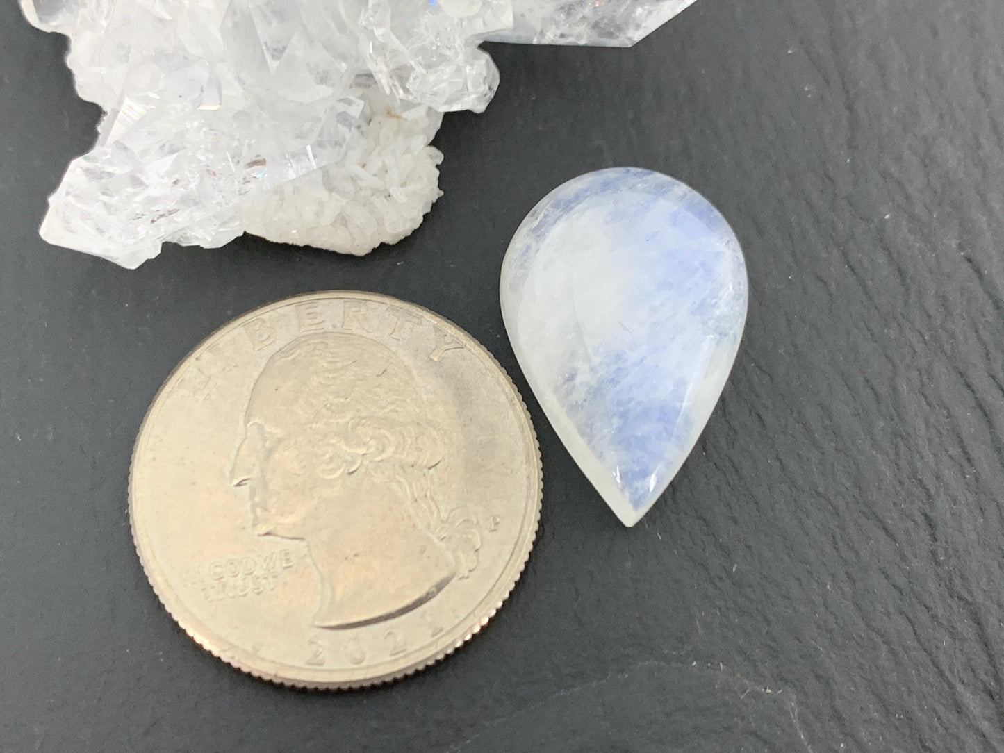 Rainbow Moonstone 22x15x8mm cabochon