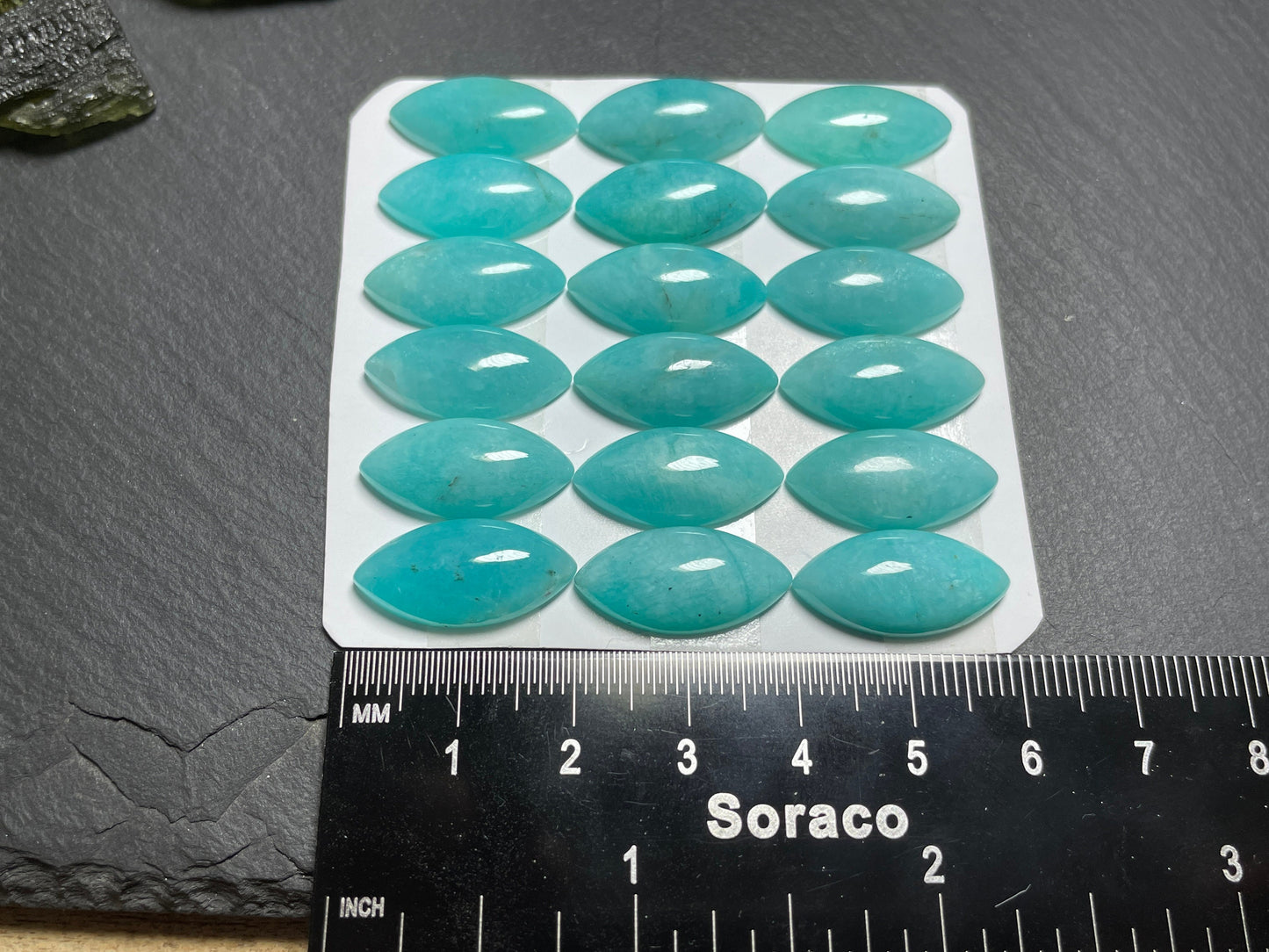 Amazonite marquise 10x20mm - Calibrated cabochons