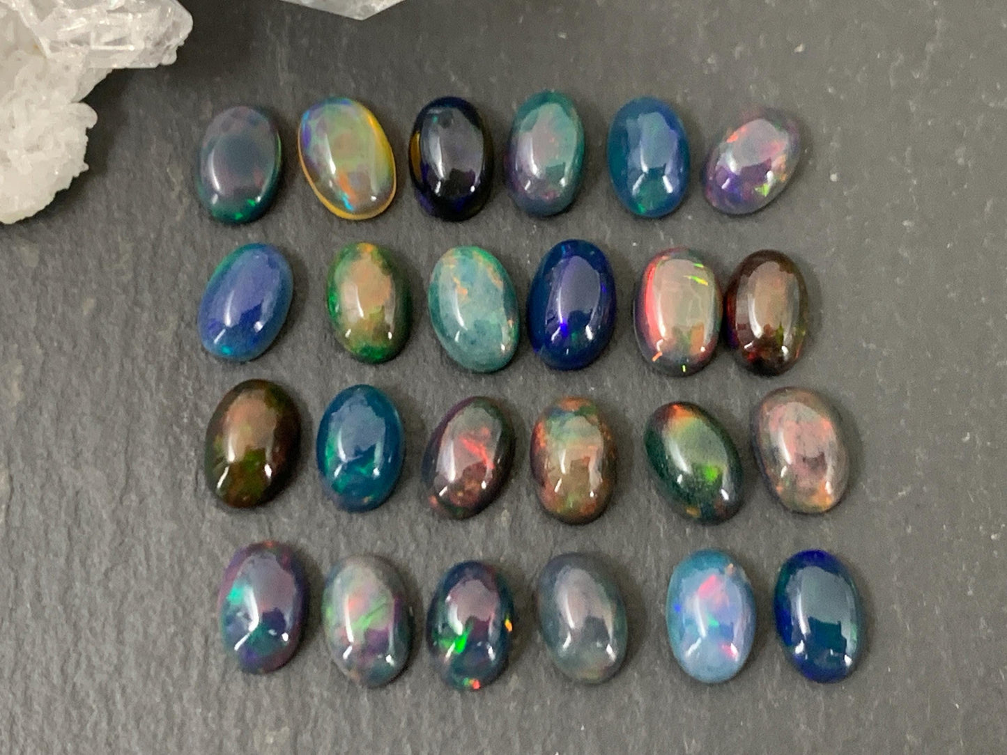 Black Ethiopian Opal 4x6mm cabochon