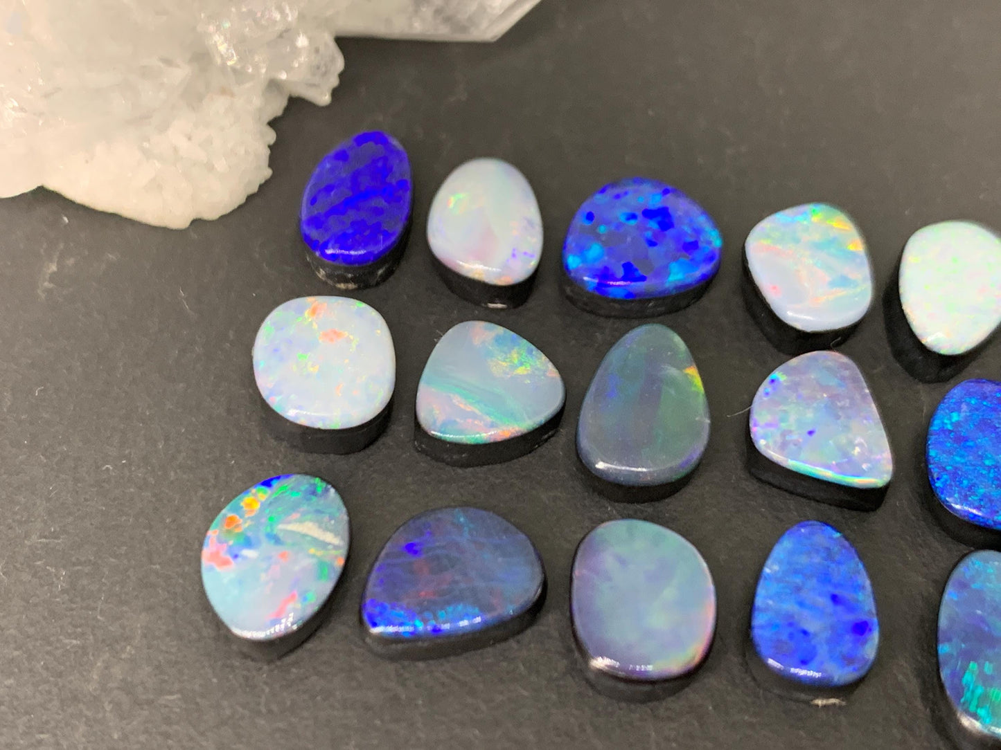 Australian Opal doublet 8-10mm long cabochon