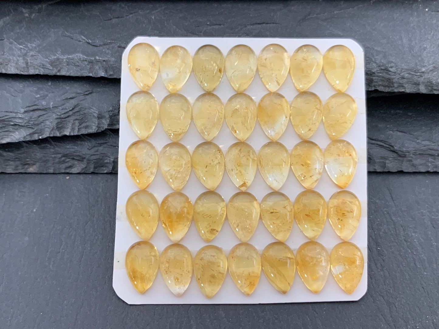 Citrine pear 8x12mm cabochon - Calibrated cabochons