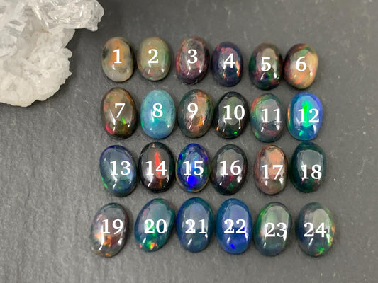 Black Ethiopian Opal oval 4x6mm cabochon