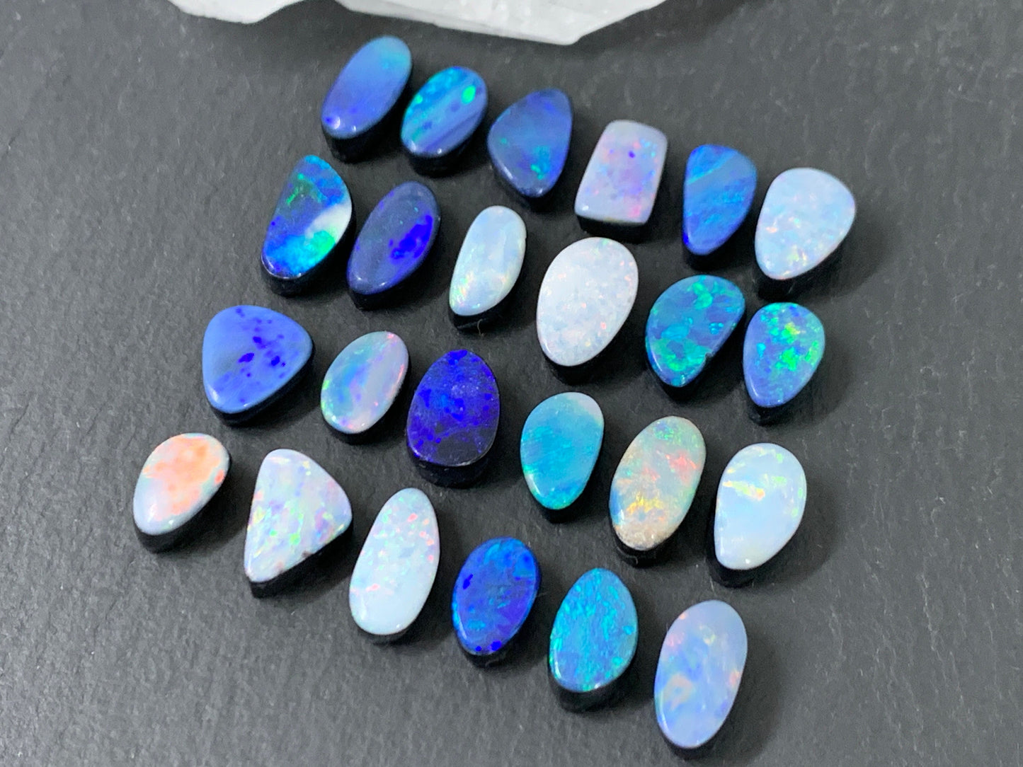 Australian Opal doublet 13-16mm long cabochon