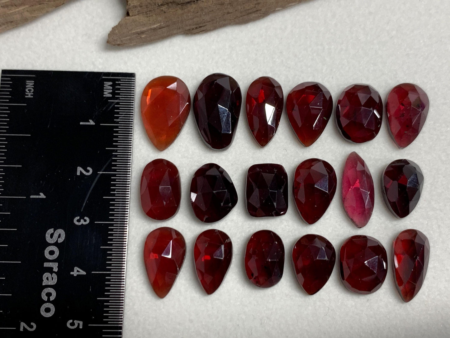 Faceted Garnet 11-16mm cabochon