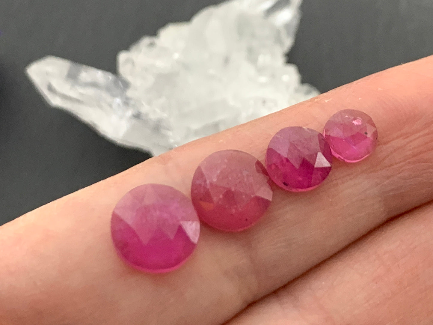 Faceted pink Sapphire round 5mm to 11mm cabochon
