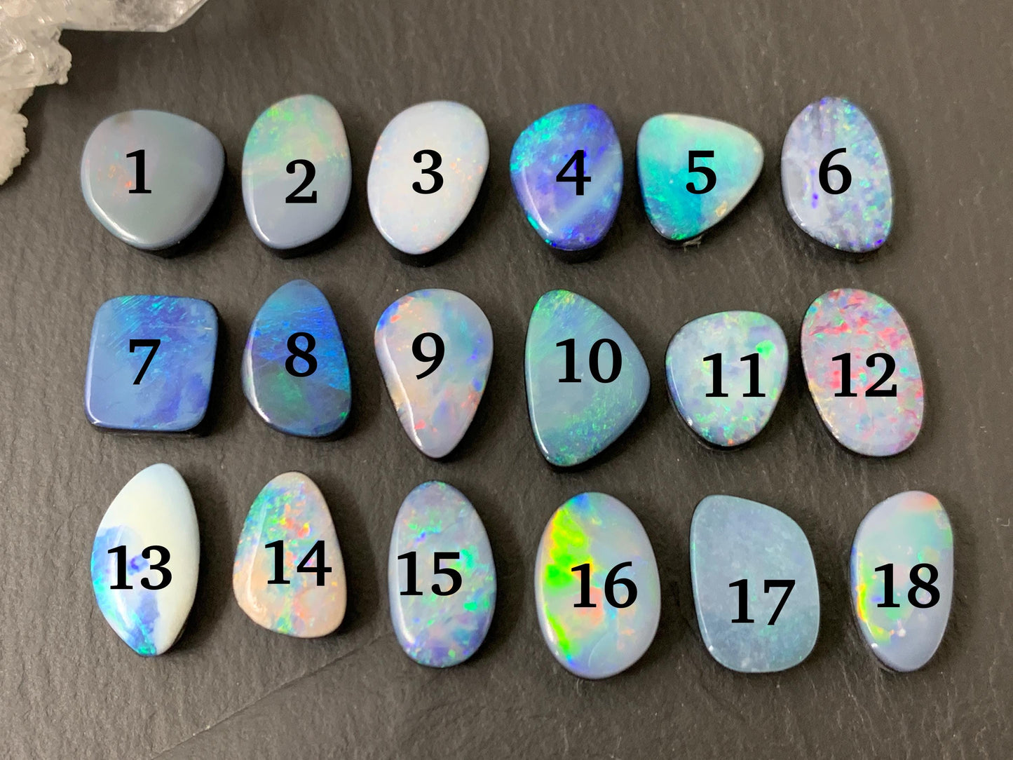 Australian Opal doublet 11-14mm long cabochon