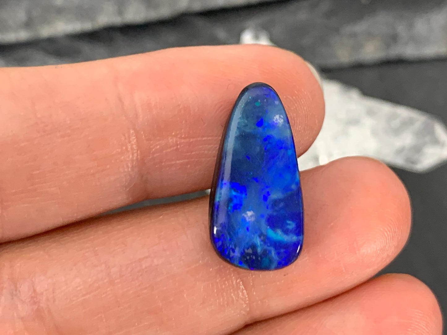 Australian Opal doublet 10x19x5mm cabochon - pear