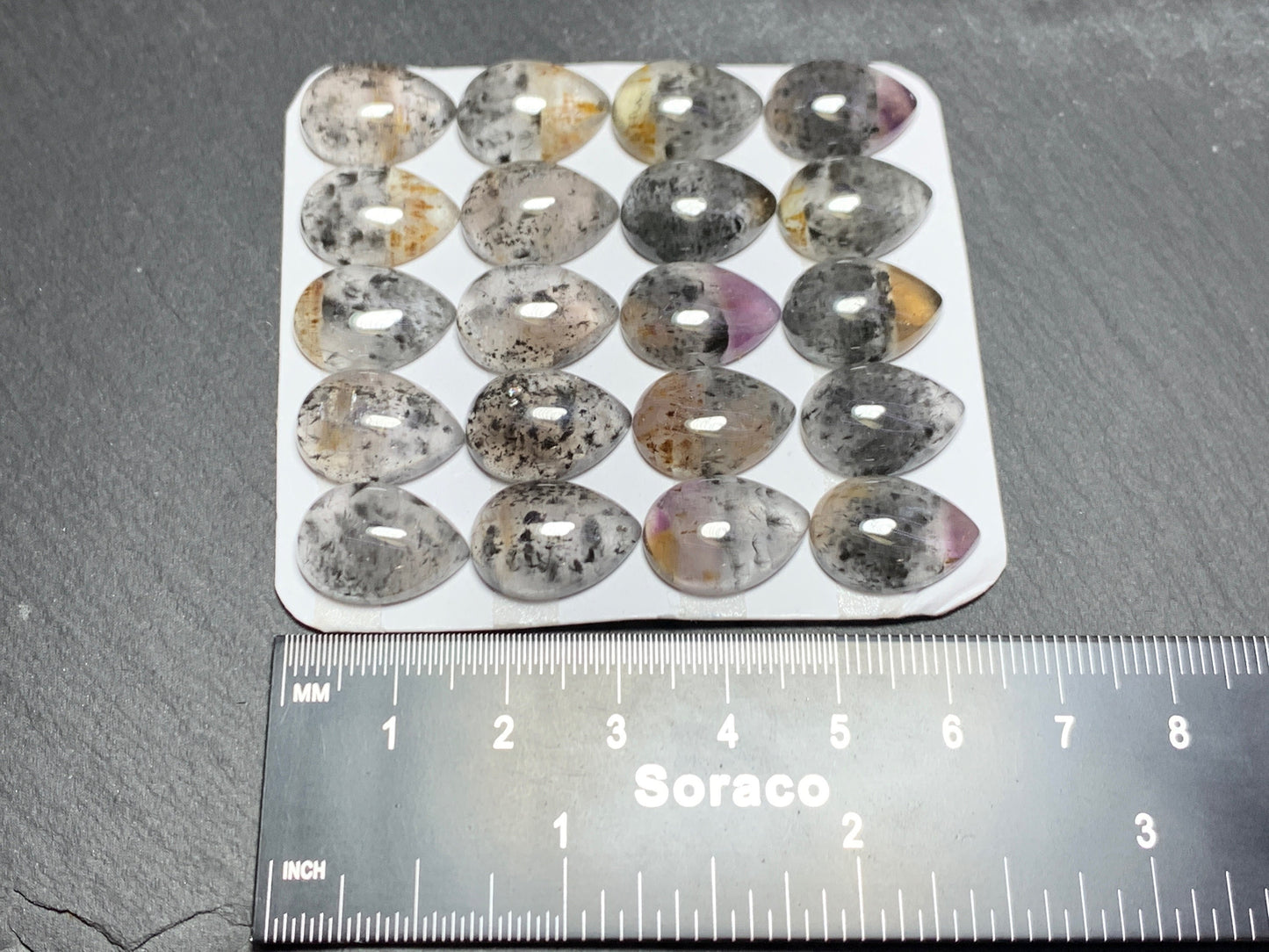 Super 7 pear 12x16mm cabochon - Calibrated cabochons