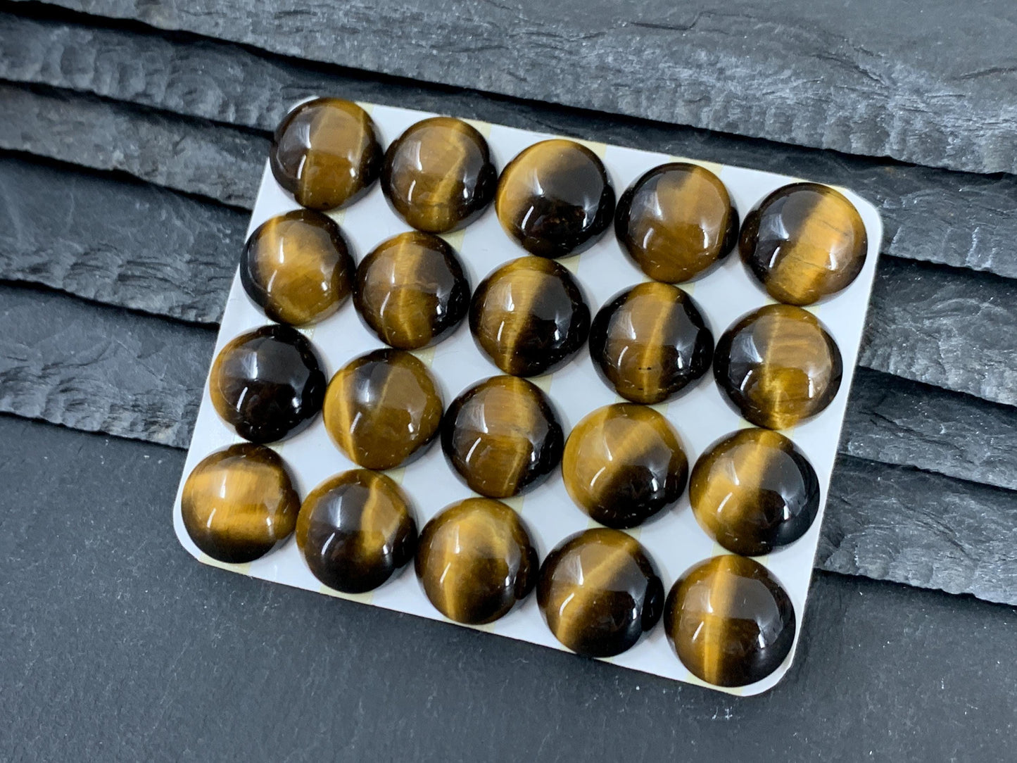 Tiger Eye Cabochon 14mm Round - Natural Calibrated Gemstone Stone
