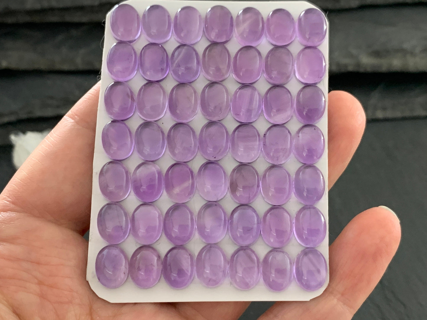 Amethyst oval 7x9mm cabochon - Calibrated cabochons