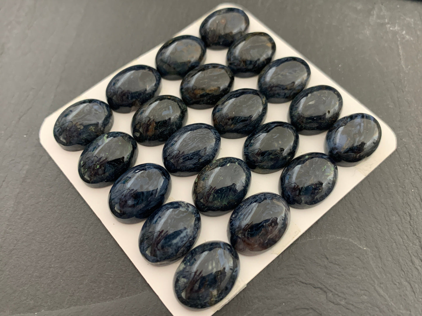 Blue Pietersite oval 12x16mm cabochon - Calibrated cabochons