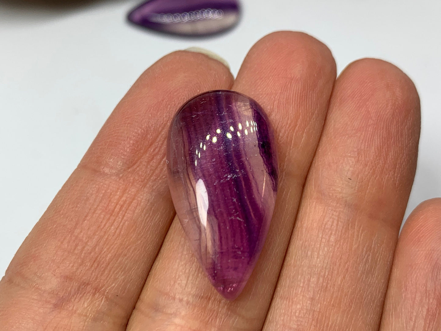 Purple Fluorite 15x28mm Cabochon