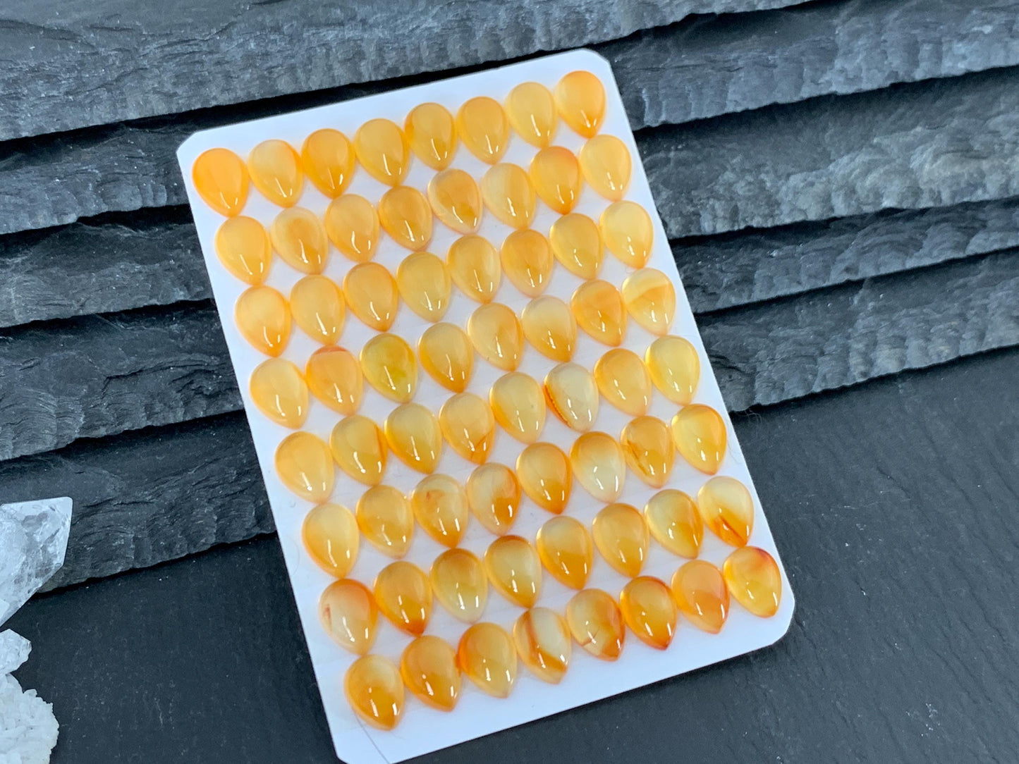 Carnelian pear 6x8mm, 8x10mm cabochon- Calibrated Carnelian