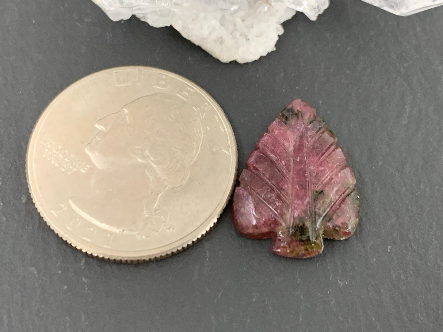Carved Tourmaline 14x19x4mm cabochon