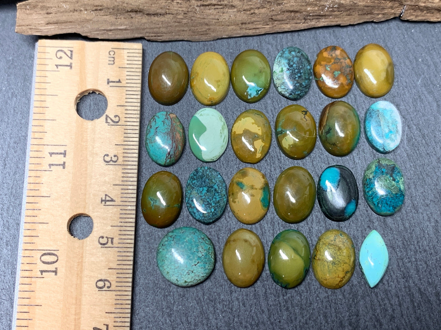 Tibetan Turquoise Cabochon - Natural 14mm Oval Stone, Hand Cut Gem