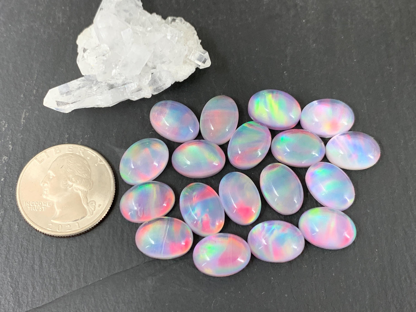 Aurora Opal 10x14mm Oval Cabochon – Discounted 40% Less Colorful Gemstone