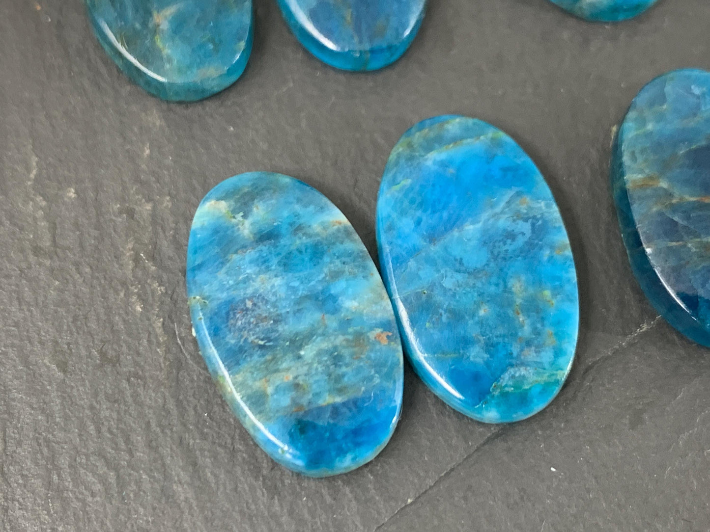 Apatite oval 18-19mm long cabochon - Buy by pair