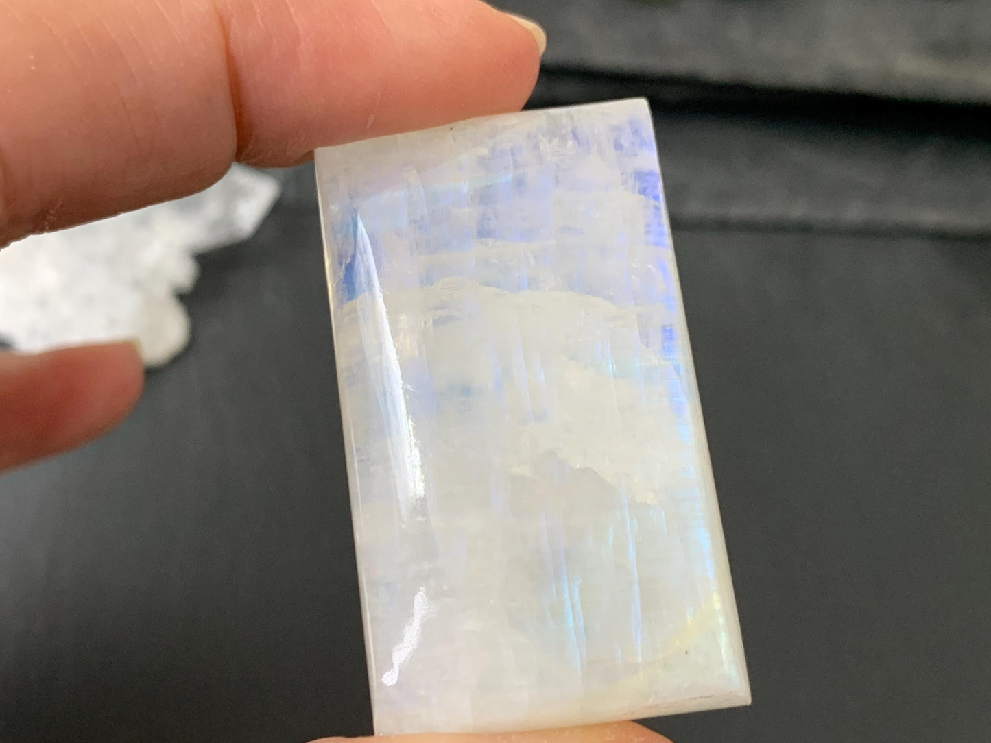 Rainbow Moonstone 42x24x9mm cabochon