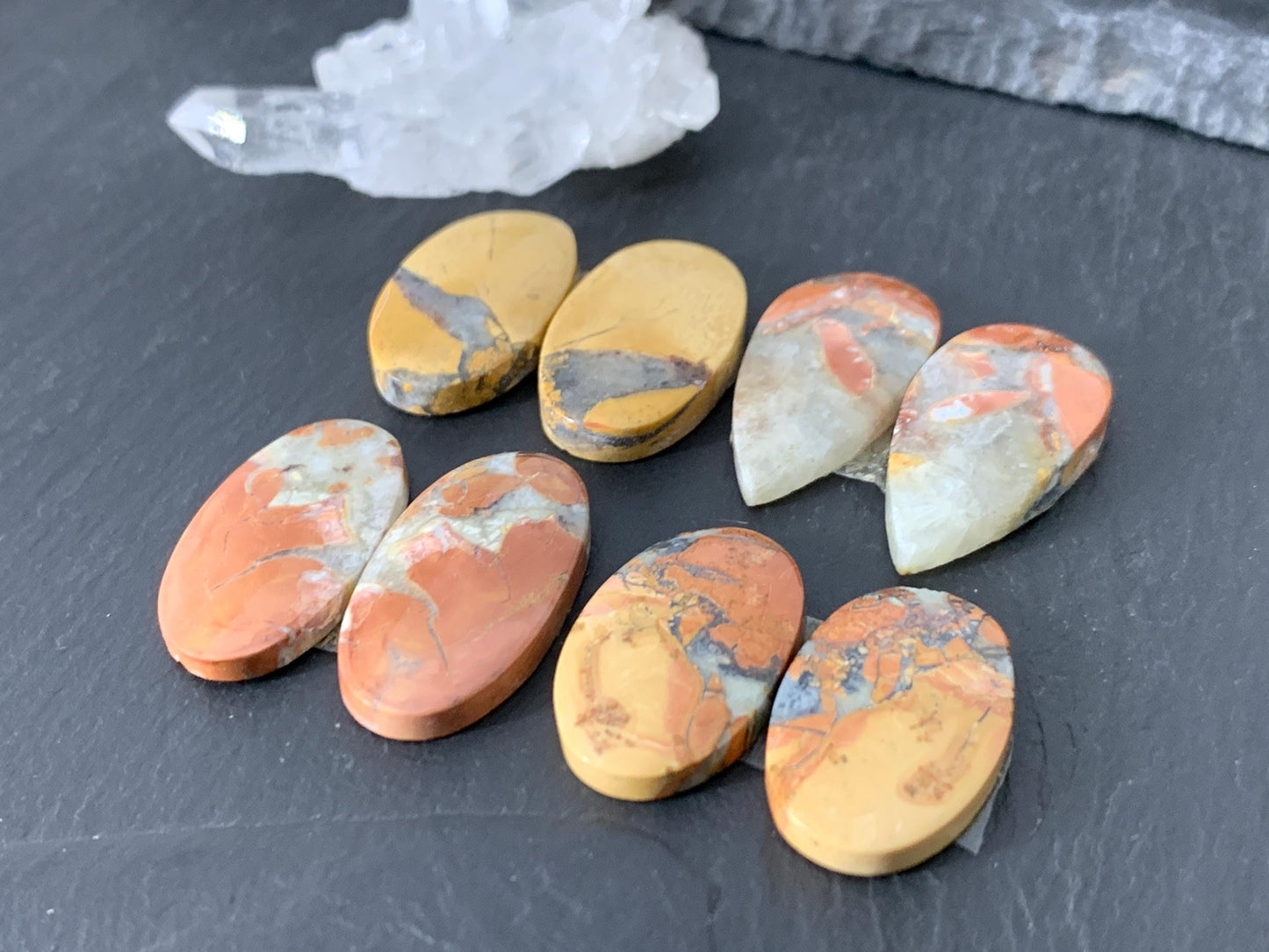 Maligano Jasper cabochon pair