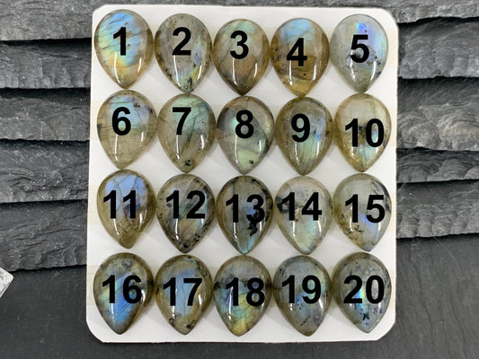 Labradorite pear 12x16mm Cabochon - Calibrated Cabochons