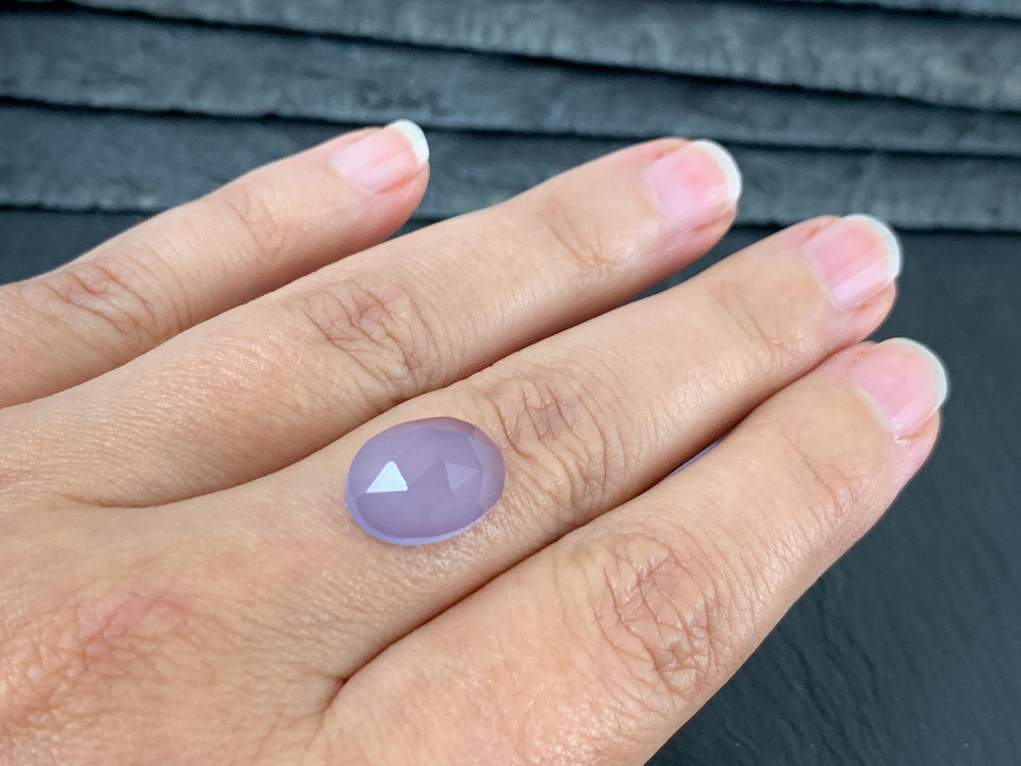 Lavender Chalcedony oval 10x14mm cabochon