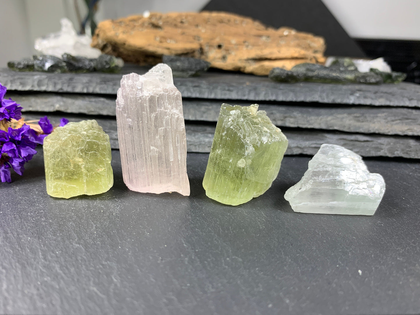 Raw Kunzite from Pakistan 22-42mm long - not drilled gemstone