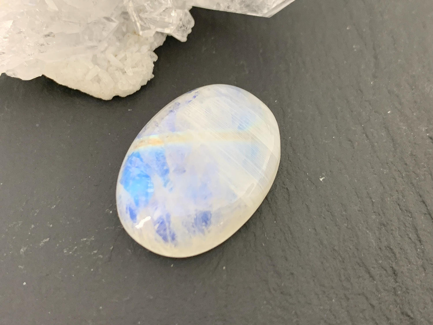 Rainbow Moonstone 22x16x6mm cabochon