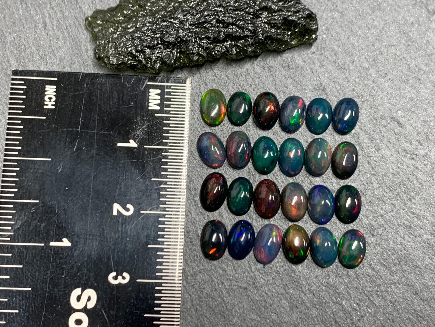 Black Ethiopian Opal 4x6mm cabochon