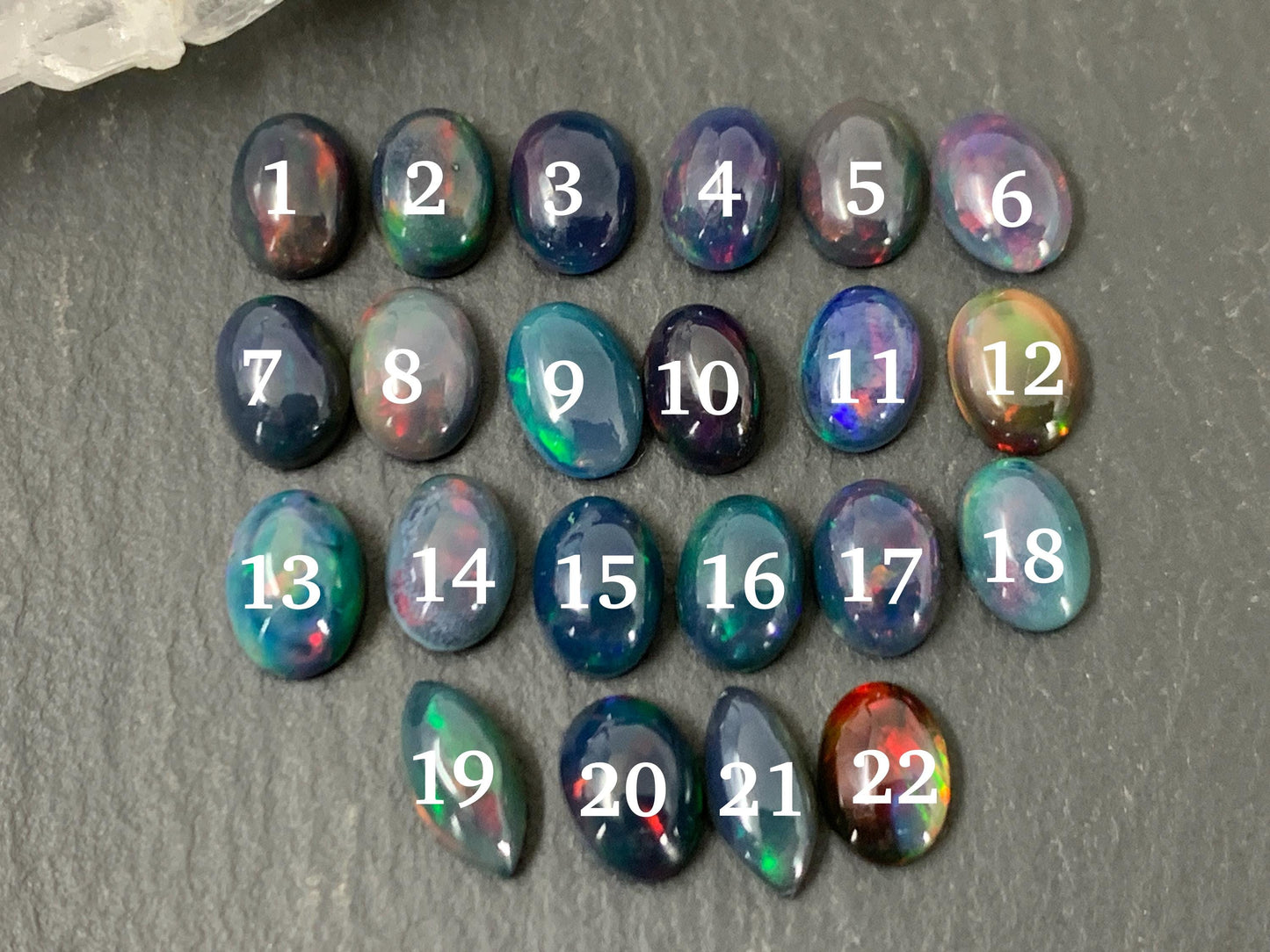 Black Ethiopian Opal oval 5x7mm cabochon