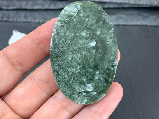 Large Seraphinite oval 37x56x3mm cabochon