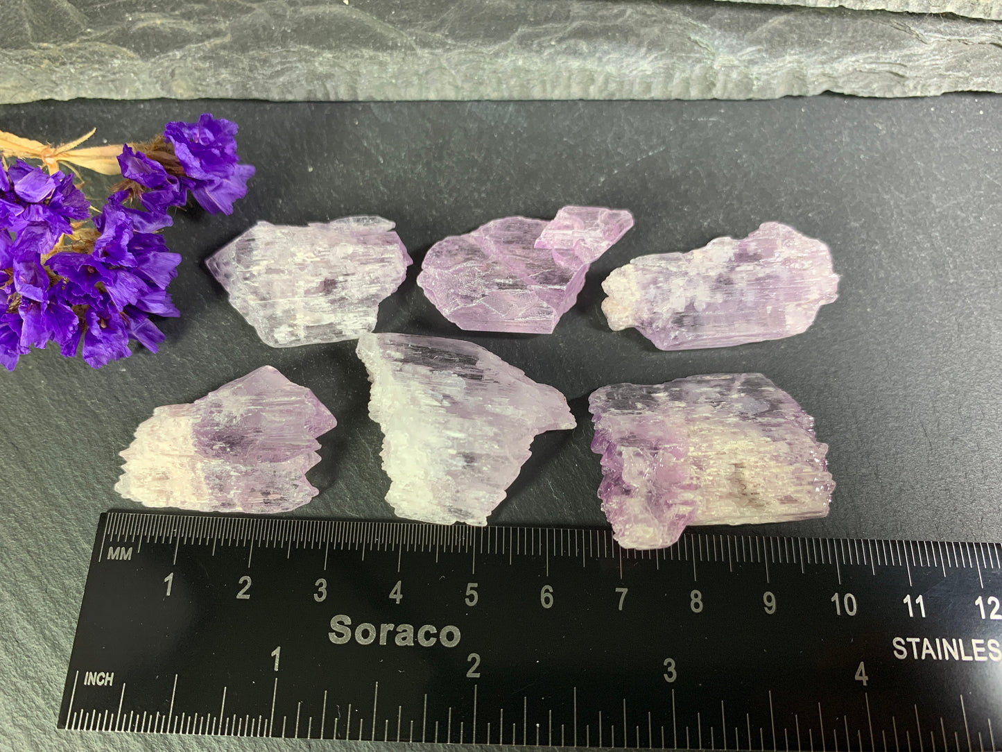 Raw Kunzite from Pakistan 31-35mm long - not drilled gemstone