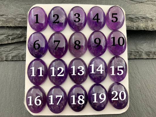 Amethyst oval 12x16mm cabochon - Calibrated cabochons