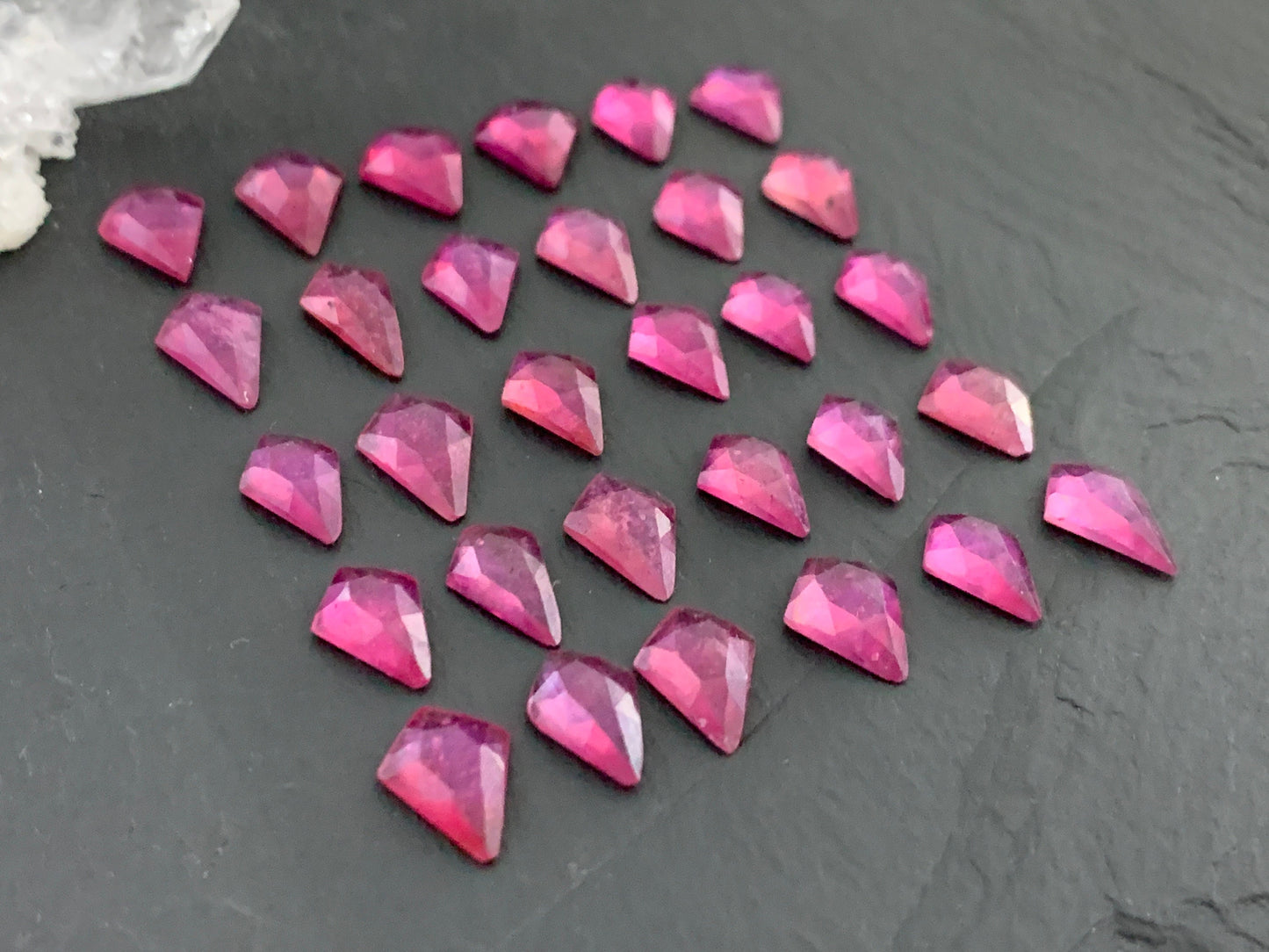 Faceted 10-11mm Thailand pink Sapphire cabochons