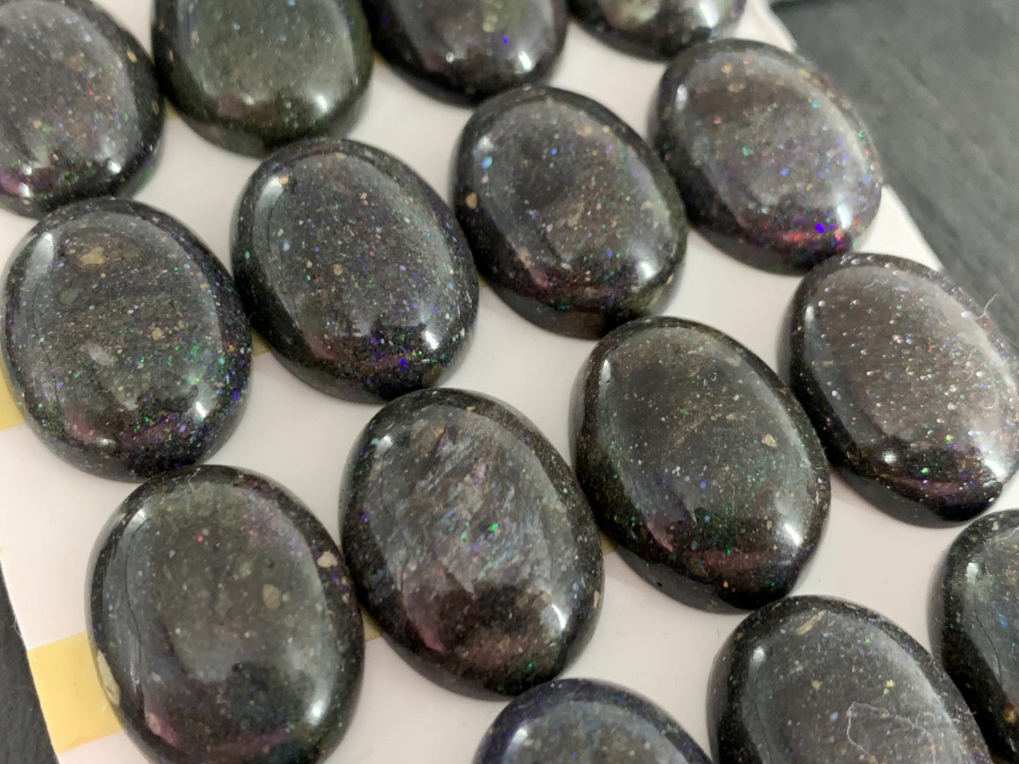 Black Andamooka Opal oval 15x20mm cabochon - Matrix Australian Opal