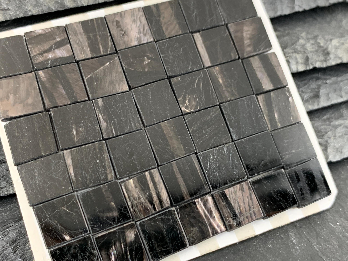 Flat Hypersthene square 10mm cabochon - Calibrated cabochons
