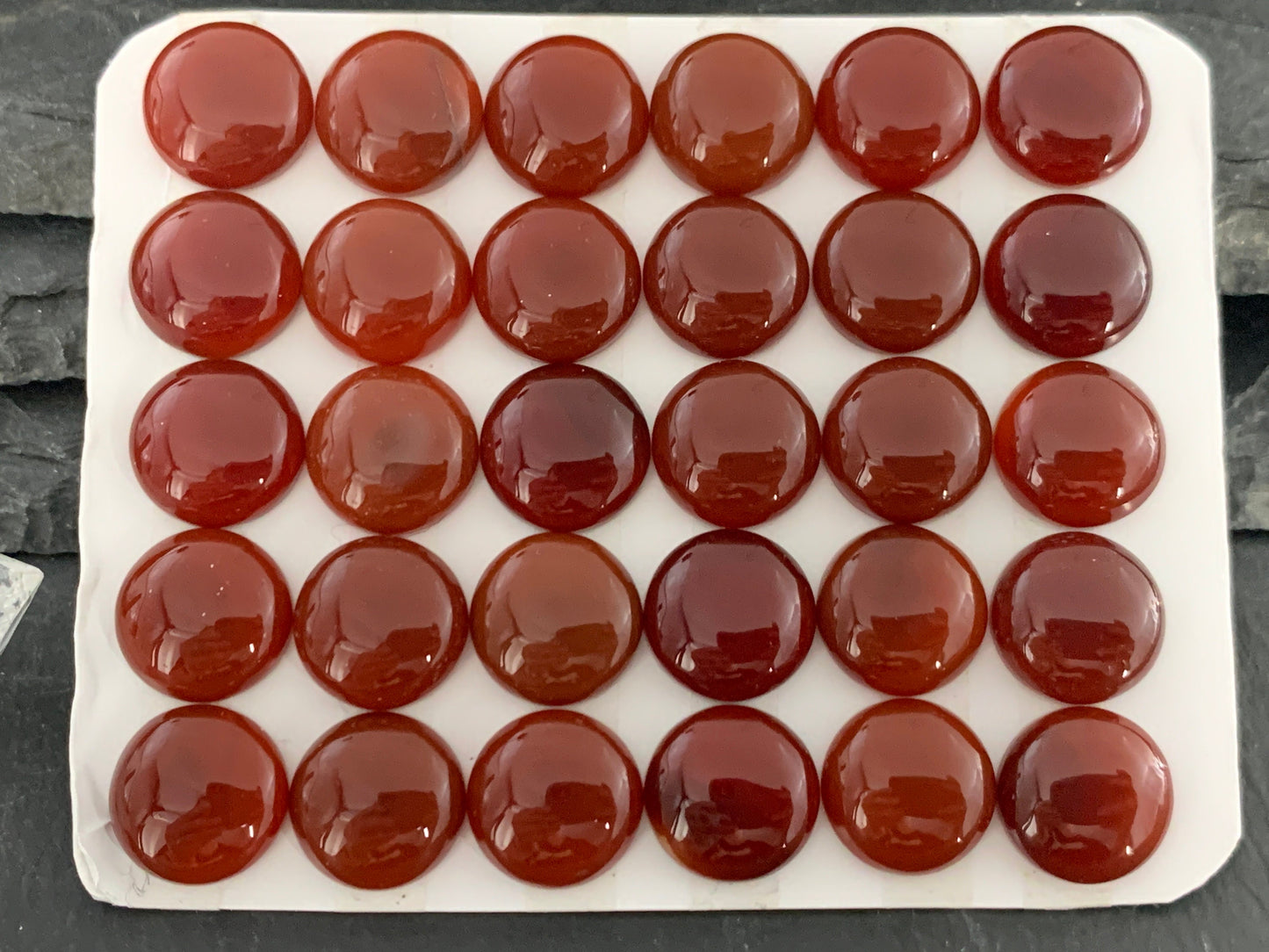 Carnelian round 12mm cabochon - Calibrated cabochons