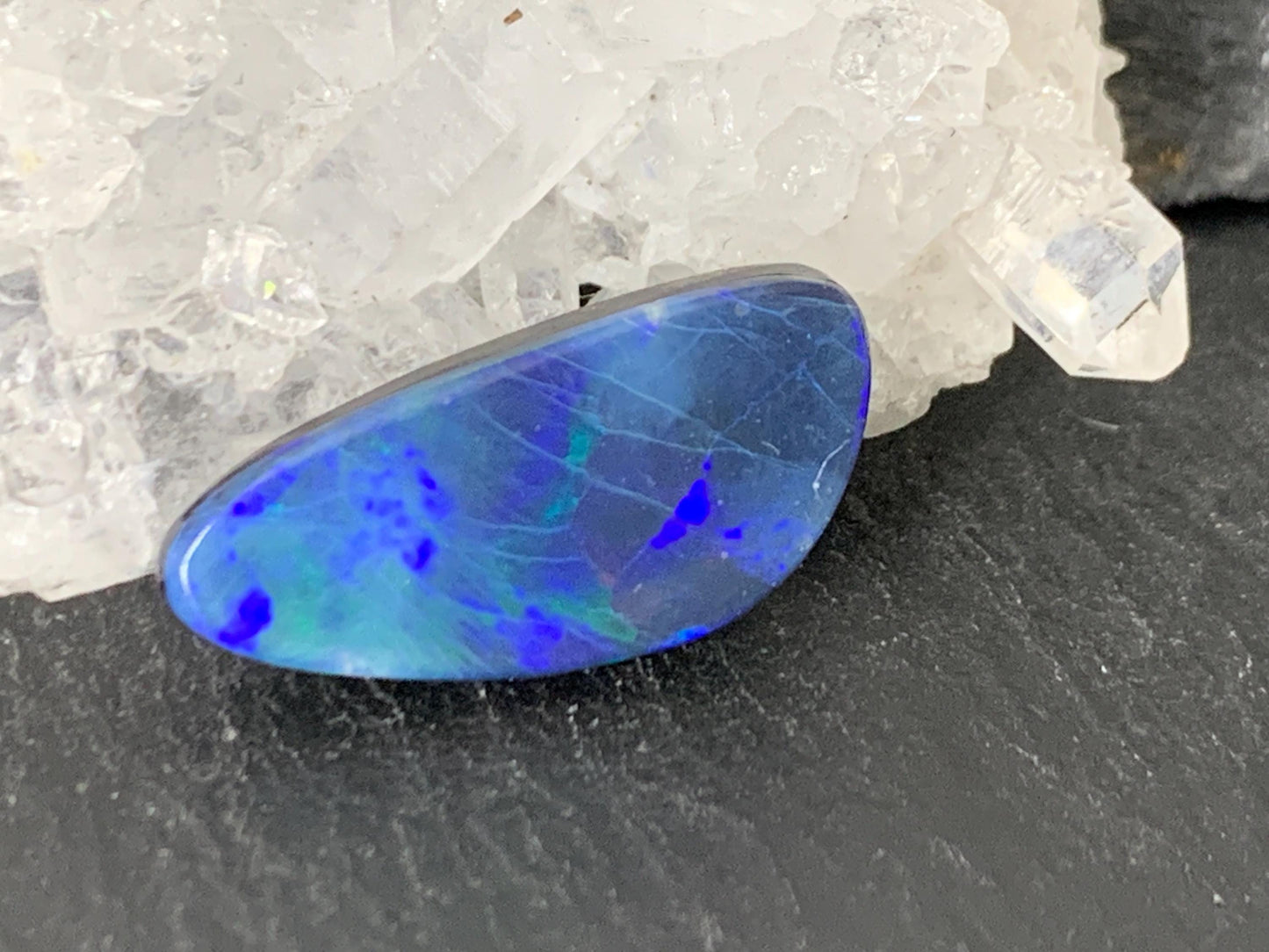 Australian Opal doublet 9x19x4mm cabochon