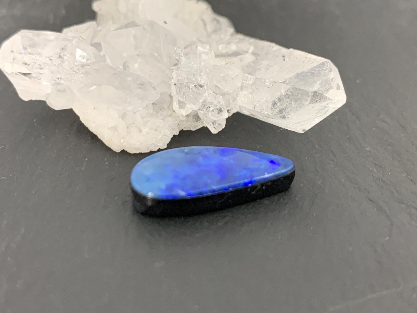 Australian Opal doublet 9x18x4mm cabochon