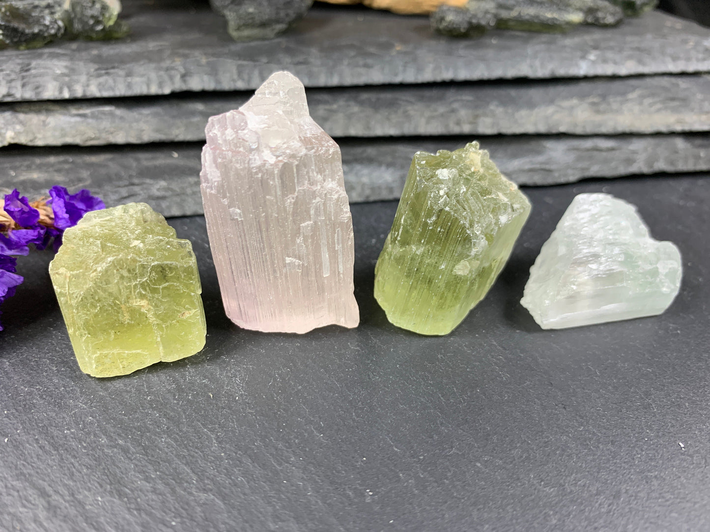 Raw Kunzite from Pakistan 22-42mm long - not drilled gemstone