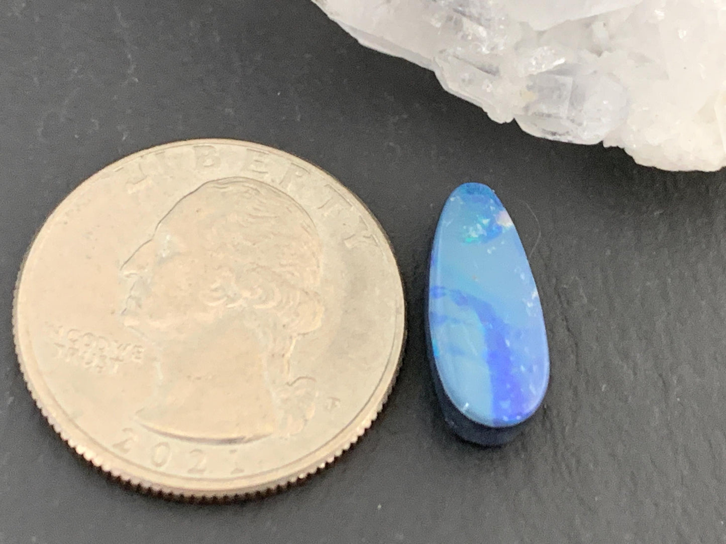 Australian Opal doublet 7x16x5mm cabochon