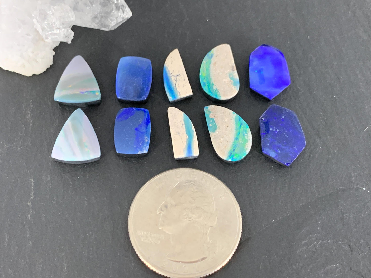 Australian Opal doublet 10-15mm long cabochon