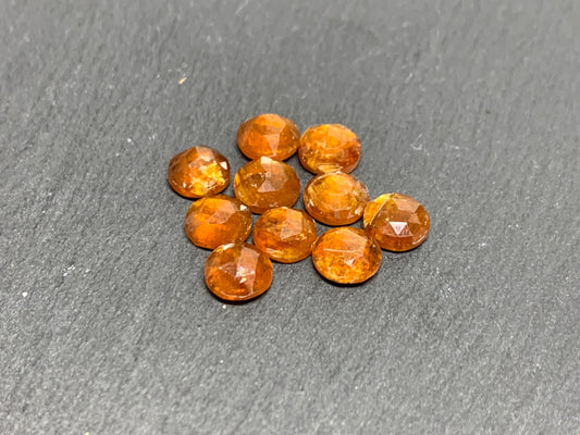 Damaged - faceted orange Kyanite round 7mm cabochons