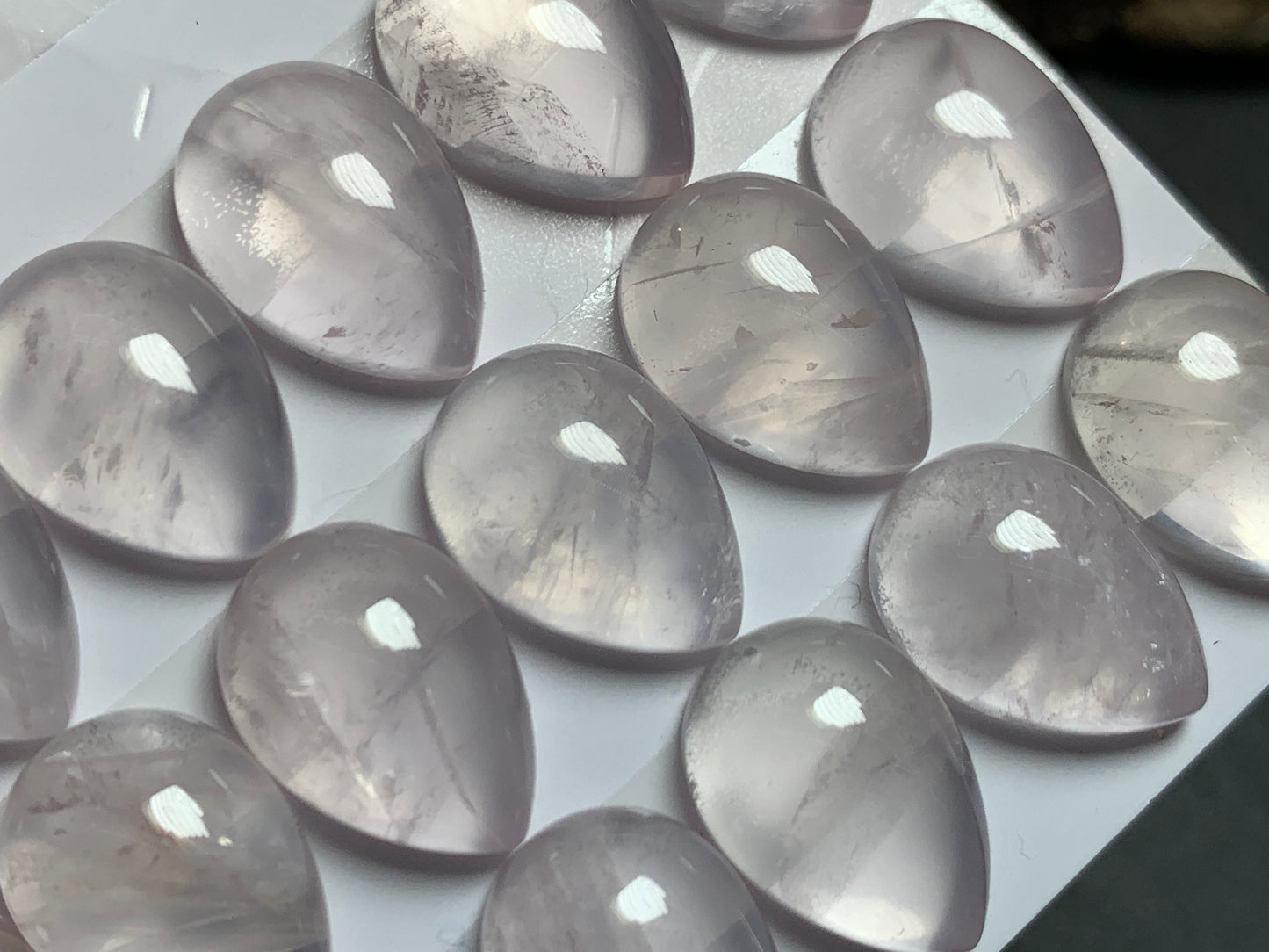 Rose Quartz pear 10x14mm cabochon - Calibrated cabochons