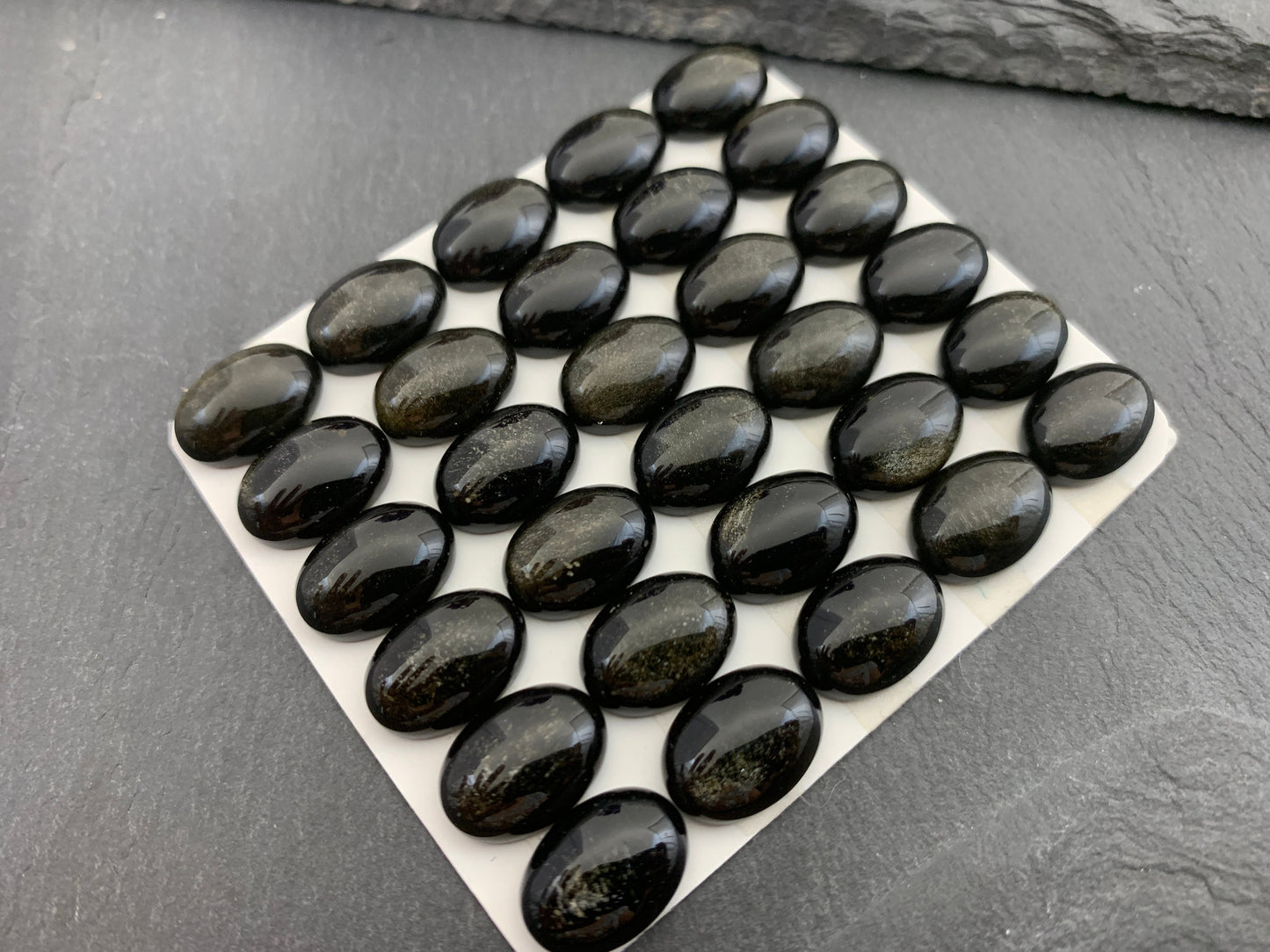 Gold Obsidian Cabochon Oval 10x14mm - Natural Polished Gemstone for Rings