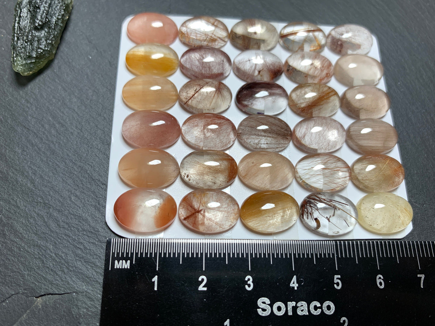 Rutilated Quartz oval 10x14mm cabochon - Calibrated cabochons