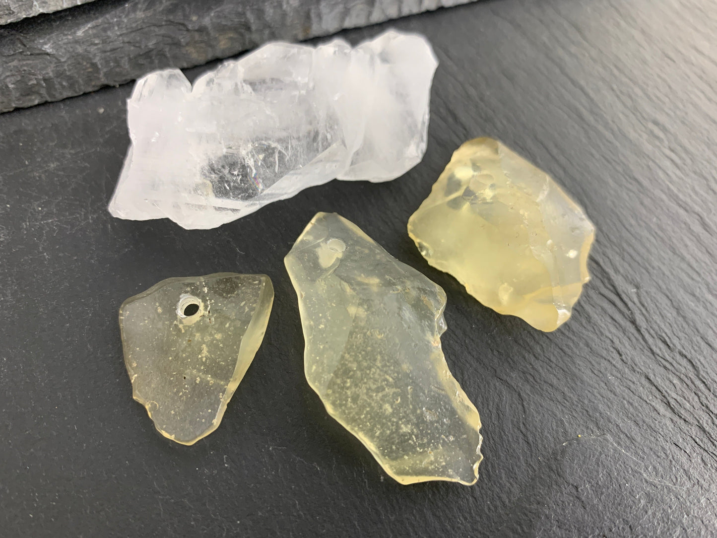 Drilled Libyan Desert Glass 24-45mm long