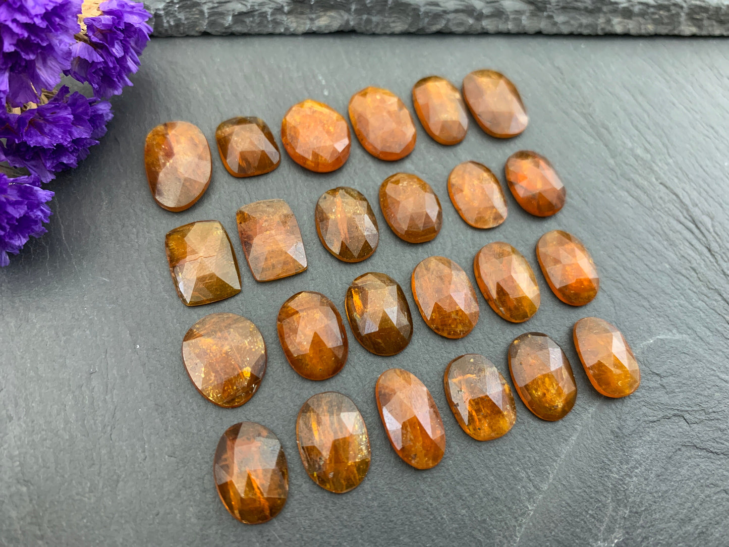 Orange Kyanite Faceted Oval & Rectangle Cabochon - Natural Gemstone Jewelry